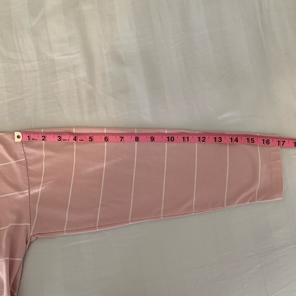 Pastel Pink White Striped Long Sleeves Shirt - Picture 5 of 7